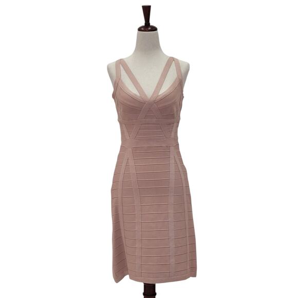 NWT Women's Dusty Pink Short Dress with Strappy Neckline and Back - Picture 1 of 7